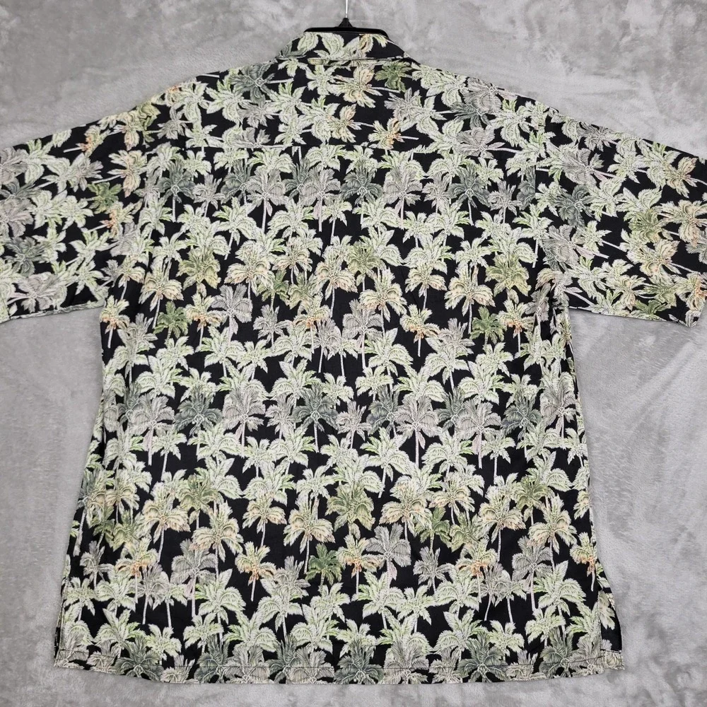 Tori Richard Men's Large Hawaiian Palm Tree Tropical Print Short Sleeve Shirt
